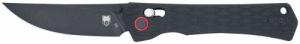 CobraTec Knives Legacy EDC 3.50" Folding Plain Black TiCN D2 Steel Blade, 5" Black Textured Aluminum/G10 Handle - CTLEGBLK