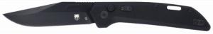 CobraTec Knives Naja 3.50" Folding Plain Black Powder Coated D2 Steel Blade, 4.75" Black G10 Scales Handle - CTNAJBLK