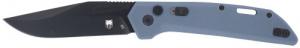CobraTec Knives Naja 3.50" Folding Plain Black Powder Coated D2 Steel Blade, 4.75" Slate Gray G10 Scales Handle - CTNAJSLGRY