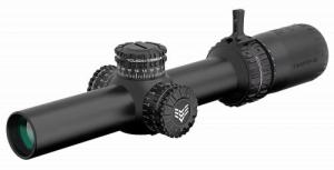 Swampfox Arrowhead Rifle Scope, 1-6x24mm, 30mm Tube, Black, Guerrilla Dot MOA Reticle