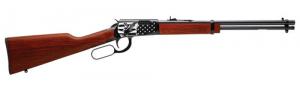Rossi Rio Bravo Lever Action Rifle, 22 LR, 18" Barrel, Black Engraved w/Flag & Eagle, 15 Rounds - RL22181WD-EN22