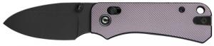 Civivi Knives C23074-2 Baby Banter 2 2.34": Folding Drop Point Plain Black Stonewashed Nitro-V Steel Blade, Purple Textured Alum - 1288