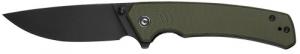 Civivi Knives C24012-2 Merit 3.28" Folding Drop Point Plain Black Stonewashed 14C28N Steel Blade, OD Green Textured G10 Handle - 1288
