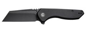 Civivi Knives C23036-1 ExOne 2.94" Folding Reverse Tanto Plain Black Stonewashed Nitro-V Steel Blade, Black Textured G10 Handle - 1288