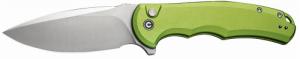 CIVIVI Knife Praxis 3.75" Lime Green Aluminum/Satin Button Lock - C18026E3