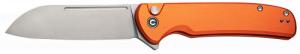 Civivi Knives C20022B-2 Chevalier II EDC 3.47" Folding Sheepsfoot Plain Satin 14C28N Steel Blade, Orange Aluminum Handle - C20022B2