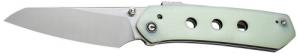 Civivi Knives Vision FG 3.54" Folding Tanto Plain Satin Nitro-V Steel Blade, Natural G10 Handle - C220362
