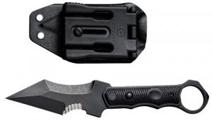Civivi Knives C20037B-1 Orthrus 3.76" Fixed Karambit/Straight Black Stonewashed Nitro-V Steel Blade, 4.30" Black w/Finger Ring G - C20037B1