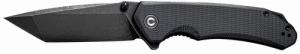 Civivi Knives C2023C Brazen 3.46" Folding Tanto Black Stonewashed D2 Steel Blade, Black Textured G10 Handle - C2023C
