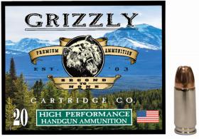 Grizzly Handgun Ammo, 9mm +P, 115 Grain, Jacketed Hollow Point, 20 Rounds - GC9+P+CM9