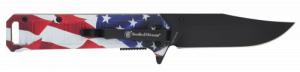 Smith & Wesson Knives 1227078 America's Heros w/Bullet Knife 3.40" Folding Plain Black Oxide Stainless Steel Blade, 4.50" US Fla - 1227078 Smith & Wesson Knives 1227078 America's Heros w/Bullet Knife 3.40" Folding Plain Black Oxide Stainless Steel Blade, 4.50" US Fla - 1227078