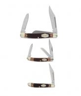Old Timer 1207768 Q4 Combo Folding Plain Satin Stainless Steel Blade/ Sawcut Polymer Handle 3pc Set - 1207768