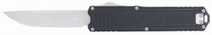 CobraTec Knives Ranger 3.25" OTF Plain Stonewashed D2 Steel Blade, 4.75" Black Textured G10 Scales Handle - CTRNGBLKDNS