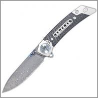 Cobratek Emperor Titanium With Carbon Frame and Damascuss Drop Point - CTEMPDAMDNS