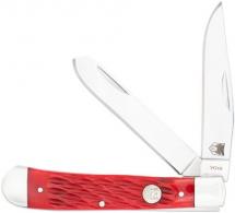 CobraTec Trapper Folding 2.88" Clip Point, 2.94" Spey Plain Polished VG-10 Stainless Steel Blades, 4.44" Red Bone Scales/ - CTTDTRPREDBN CobraTec Trapper Folding 2.88" Clip Point, 2.94" Spey Plain Polished VG-10 Stainless Steel Blades, 4.44" Red Bone Scales/ - CTTDTRPREDBN