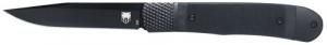 CobraTec Knives Trapper Hidden Release 3.13" Folding Plain Black Stonewashed D2 Steel Blade, 4.25" Black Textured G1 - CTTHRG10BKO