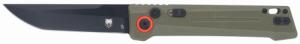 CobraTec Knives Inferno 3.50" OTF Tanto Plain Black TiCN D2 Steel Blade, 4.75" OD Green Textured Handle - CTIFRODG