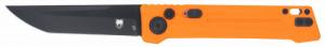 CobraTec Knives Inferno 3.50" OTF Tanto Plain Black TiCN D2 Steel Blade, 4.75" Blaze Orange Textured Handle - CTIFRORG