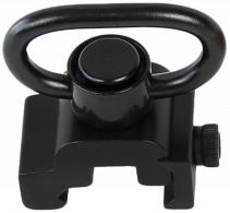 Bulldog Deluxe Push Button Swivel Black 1.25" Steel QD Rail Mount - BD886