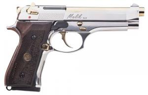 Derya Firearms Melik 9mm 15+1 4.90" Gold TiN Steel Barrel, Black Melonite Serrated Steel Slide, Black Alu - 15LMELIK9NGTR