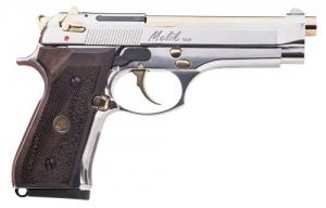 Derya Firearms Melik 9mm 10+1 4.90" Gold TiN Steel Barrel, Black Melonite Serrated Steel Slide, Black Alu - 10L.MELIK9.NG.TR