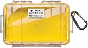 Pelican 1040027100 Micro Case Yellow/Clear Polycarbonate 7.50" Long - 611
