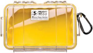 Pelican 1050027100 Micro Case Yellow/Clear Polycarbonate 7.99" Long - 611