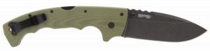 Cold Steel CSFL50MAX 5-Max 5" Folding Drop Point Plain Black Stonewashed S35VN Blade, 7.13" OD Green Textured G10 Handle - 246