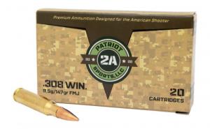 PATRIOT SPORTS LLC 308 Win 147gr Full Metal Jacket 20 Per Box/50 Case - P308147F PATRIOT SPORTS LLC 308 Win 147gr Full Metal Jacket 20 Per Box/50 Case - P308147F