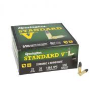 Remington Standard Velocity 22 LR 38gr Lead Round Nose, 550rd Box - R20988