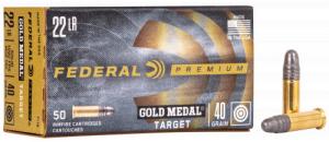 Federal Gold Medal Rimfire Ammo, 22LR, 40g Grain, Lead Round Nose, 50 Rounds - 711B