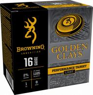Browning Golden Clays Shotgun Ammo, 16 Gauge, 2.75", 1oz, #8, 25 Rounds - BGC168