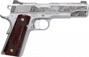 Cnc Firearms Kimber 1911 Premier .45 ACP 7+1 5" Stainless Steel Barrel, Stainless Steel Engraved Scrollwork/Serrated - CNCPREMIER45