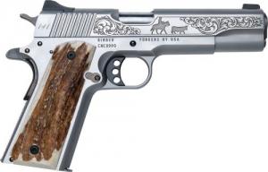 Cnc Firearms Kimber 1911 Cattleman .45 ACP 7+1 5" Stainless Steel Barrel, Stainless Scenic Cattleman Engraved Slide, - CNCCATTLEMAN