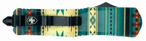 Templar Knife Gen II Saddle Slim 3.43" OTF Tanto Plain Black Oxide Stonewashed 440C Stainless Steel Blade, 5.05" Teal Blanket Ha
