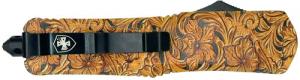 Templar Knife Gen II Saddle Slim 3.43" OTF Tanto Plain Black Oxide Stonewashed 440C SS Blade, 5.05" Tan Aluminum Handle, Glass B - 1093