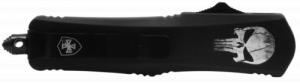 Templar Knife Gen II Fallen Small 2.75" OTF Dagger Plain Black Oxide Stonewashed 440C Stainless Steel Blade, 4.25" Black w/Skull