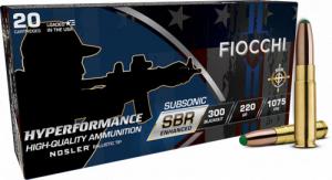 Fiocchi 300BKSBS Hyperformance 300Blackout 220gr Nosler BT 20 Per Box/10 Case - 514 Fiocchi 300BKSBS Hyperformance 300Blackout 220gr Nosler BT 20 Per Box/10 Case - 514