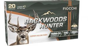 Fiocchi Backwoods Hunter 7mm-08 Rem 140gr Copper HP, 20rd Box - 7MM08BHC