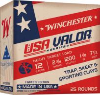 Winchester Shotgun Ammo, USA Valor, 12 Gauge, 2.75", 1 1/8oz, #7.5, 25 Rounds - 12