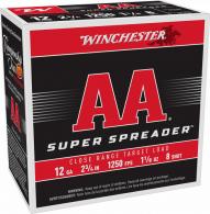 Winchester Shotgun Ammo, AA Super Spreader 12 Gauge, 2.75", 1 1/8oz, 25 Rounds - 12 Winchester Shotgun Ammo, AA Super Spreader 12 Gauge, 2.75", 1 1/8oz, 25 Rounds - 12