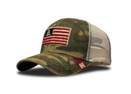 Hornady Gear 33300 Trucker Camo American Flag Patch - 1188
