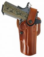Galco APO Strongside/Crossdraw OWB Tan Steerhide Fits Glock 17 Gen1-5 Belt Holster Mount Right Hand - APO224R