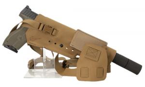 Cole-tac VWX104 Varmint Wrangler XL Pistol Holder Chest Coyote Brown Left Hand - 1305 Cole-tac VWX104 Varmint Wrangler XL Pistol Holder Chest Coyote Brown Left Hand - 1305
