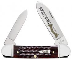 CASE POCKET WORN MAHOGANY BONE CANOE - 55235 CASE POCKET WORN MAHOGANY BONE CANOE - 55235