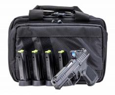 Rost Martin RM1C Bundle 4" 9mm (1)15rd /(3)17rd Handgun, Black w/ Viridian Green Dot and Pistol Case - RM1CBLKOSPSPL