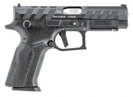 Grand Power Q100 Mk23 9mm 15+1 4.25" Stainless Rotating Barrel, Black Steel Optic Ready/Serrated Slide, Blac - Q100MK23