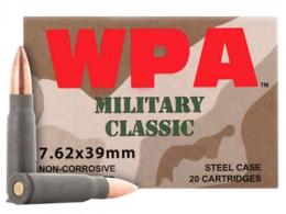 Wolf Military Classic Steel Case 7.62X39mm 124 GR FMJ 20Box