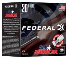 Federal All American 20ga 2.5" 7/8oz #7.5 Shot, 25rd Box - FAA207.5