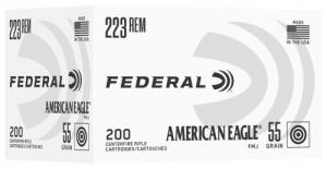 Federal American Eagle .223 Remington 55gr FMJ 200rd Box - AE223C